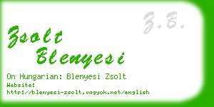 zsolt blenyesi business card